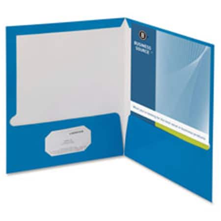 Business Source Two Pocket Folder, Ltr, 2-Pkts, 100 Shts, 25-BX, WE BU463851